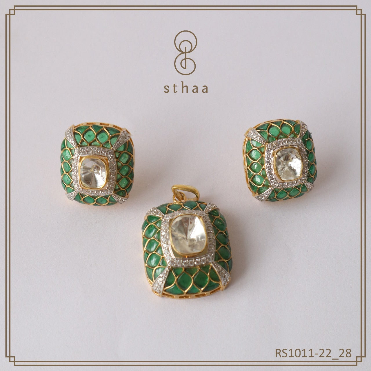 Emerald Grid Kundan Ensemble
