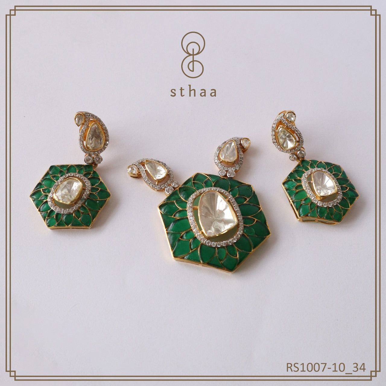 Mehr Emerald Medallion Set